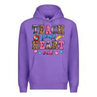 Purple teach your heart out Premium Hoodie - Zillion Design Studio