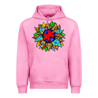 Fuchsia Pink autism sunflower Urban Hoodie - Zillion Design Studio