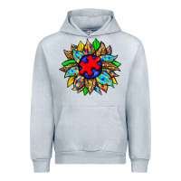 Heather Grey autism sunflower Urban Hoodie - Zillion Design Studio