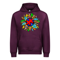 Mauve Wine autism sunflower Urban Hoodie - Zillion Design Studio