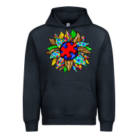 Navy autism sunflower Urban Hoodie - Zillion Design Studio