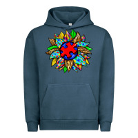 Pigment Midnight Navy autism sunflower Urban Hoodie - Zillion Design Studio