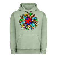 Pigment Oil Green autism sunflower Urban Hoodie - Zillion Design Studio