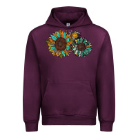 Mauve Wine western sunflowers Urban Hoodie - RanaPortraitStore