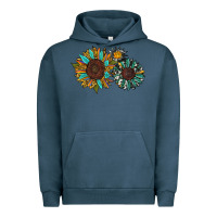 Pigment Midnight Navy western sunflowers Urban Hoodie - RanaPortraitStore