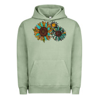 Pigment Oil Green western sunflowers Urban Hoodie - RanaPortraitStore