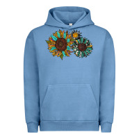 Pigment Pebble Blue western sunflowers Urban Hoodie - RanaPortraitStore