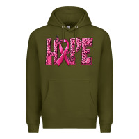 Army Green Hope Breast Cancer Premium Hoodie - texasbilliewilder
