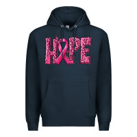 Navy Hope Breast Cancer Premium Hoodie - texasbilliewilder
