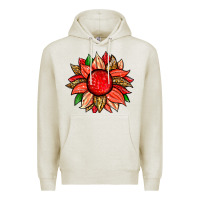 Oatmeal Heather strawberry sunflower Premium Hoodie - Zillion Design Studio