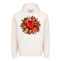 Pale Pink strawberry sunflower Premium Hoodie - Zillion Design Studio