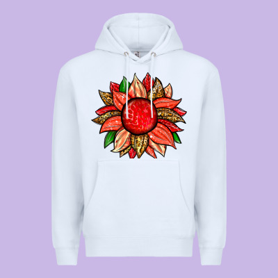 Strawberry Sunflower Premium Hoodie Designed By Zillion Design Studio