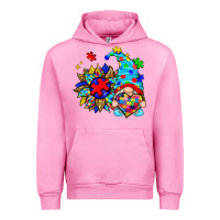 Fuchsia Pink autism sunflower gnome Urban Hoodie - Zillion Design Studio