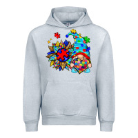 Heather Grey autism sunflower gnome Urban Hoodie - Zillion Design Studio