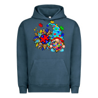 Pigment Midnight Navy autism sunflower gnome Urban Hoodie - Zillion Design Studio