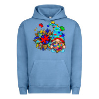 Pigment Pebble Blue autism sunflower gnome Urban Hoodie - Zillion Design Studio