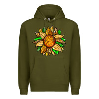 Army Green pineapple sunflower Premium Hoodie - Zillion Design Studio