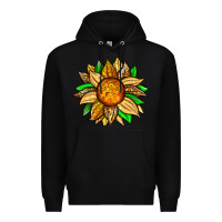 Black pineapple sunflower Premium Hoodie - Zillion Design Studio