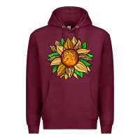 Burgundy pineapple sunflower Premium Hoodie - Zillion Design Studio