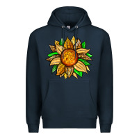 Navy pineapple sunflower Premium Hoodie - Zillion Design Studio