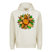 Oatmeal Heather pineapple sunflower Premium Hoodie - Zillion Design Studio