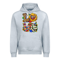 Heather Grey autism love Urban Hoodie - Zillion Design Studio