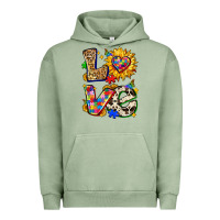 Pigment Oil Green autism love Urban Hoodie - Zillion Design Studio