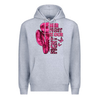 Heather Grey Her Fight Is Our Fight Cancer Premium Hoodie - texasbilliewilder