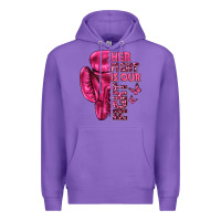 Purple Her Fight Is Our Fight Cancer Premium Hoodie - texasbilliewilder