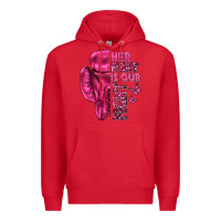 Red Her Fight Is Our Fight Cancer Premium Hoodie - texasbilliewilder
