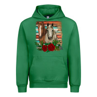 Emerald horses with roses Urban Hoodie - RanaPortraitStore