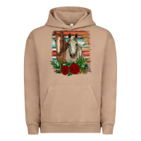 Pigment Burro horses with roses Urban Hoodie - RanaPortraitStore