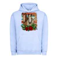 Pigment Grape Ice horses with roses Urban Hoodie - RanaPortraitStore