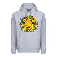 Heather Grey lemon sunflower Premium Hoodie - Zillion Design Studio
