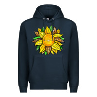 Navy lemon sunflower Premium Hoodie - Zillion Design Studio