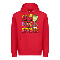 Red girls weekend booze and bitches Premium Hoodie - Zillion Design Studio