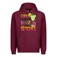 Burgundy girls weekend booze and bitches Premium Hoodie - Zillion Design Studio