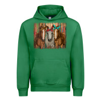 Emerald horses with bandanas Urban Hoodie - RanaPortraitStore