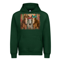 Forest Green horses with bandanas Urban Hoodie - RanaPortraitStore