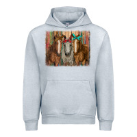 Heather Grey horses with bandanas Urban Hoodie - RanaPortraitStore