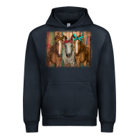 Navy horses with bandanas Urban Hoodie - RanaPortraitStore