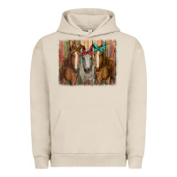 Pigment French Oak horses with bandanas Urban Hoodie - RanaPortraitStore