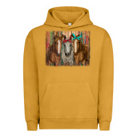 Pigment Peanut Butter horses with bandanas Urban Hoodie - RanaPortraitStore