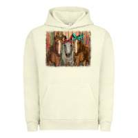 Pigment Pistachio horses with bandanas Urban Hoodie - RanaPortraitStore