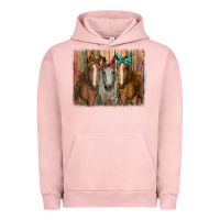 Pigment Salmon horses with bandanas Urban Hoodie - RanaPortraitStore