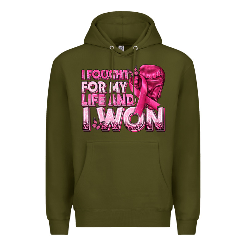 I Fought For My Life And I Won Breast Cancer Premium Hoodie by texasbilliewilder | Teevron