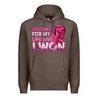Coffee I Fought For My Life and I Won Breast Cancer Premium Hoodie - texasbilliewilder