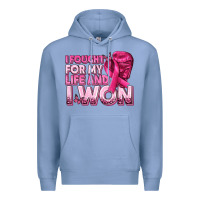 Colony Blue I Fought For My Life and I Won Breast Cancer Premium Hoodie - texasbilliewilder