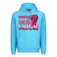 Ocean Blue I Fought For My Life and I Won Breast Cancer Premium Hoodie - texasbilliewilder