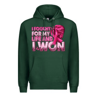Sports Green I Fought For My Life and I Won Breast Cancer Premium Hoodie - texasbilliewilder